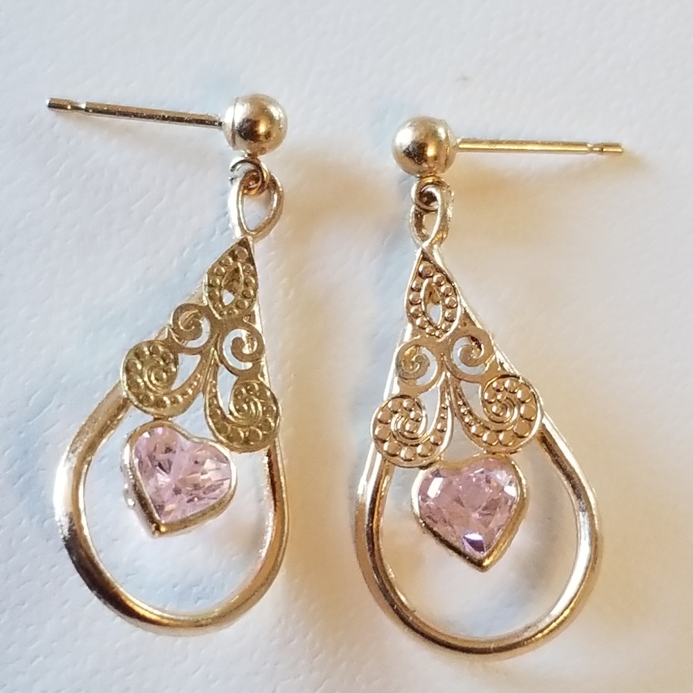 14K Gold Heart Earrings